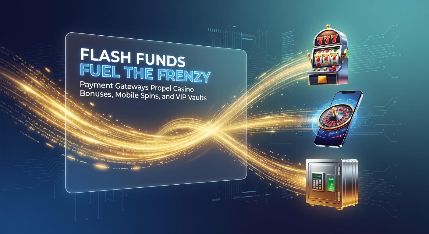 Vibrant digital payment gateway interface overlaying casino slots and bonus icons, illustrating instant fund transfers fueling gameplay