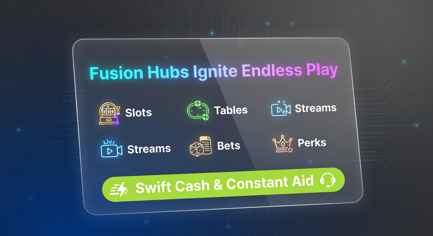Vibrant mobile screen displaying integrated casino features including slots, live tables, sports betting odds, and reward notifications