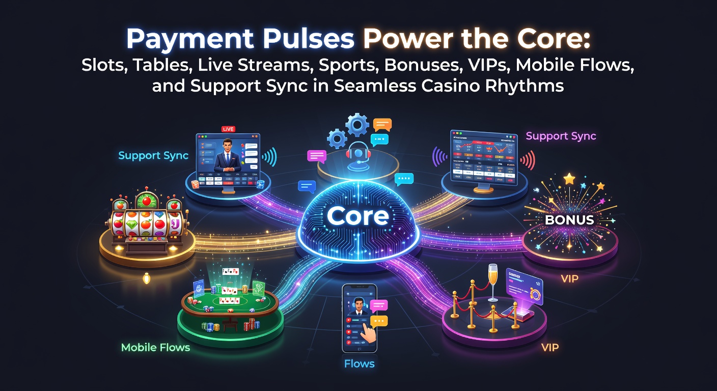 Dynamic visualization of payment streams connecting casino elements like slots, live dealers, and sports betting interfaces