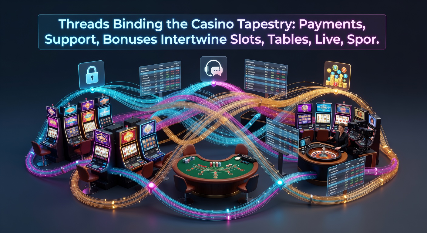 Close-up of a mobile screen displaying synchronized casino features: bonus notifications overlaying live sports bets, payment confirmations next to slot wins, and VIP invite pop-ups during table games